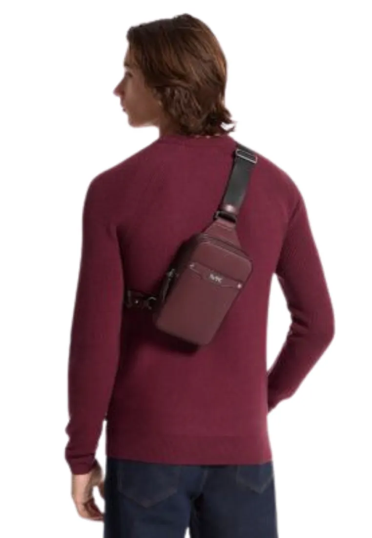 ( PREORDER ) Michael Kors Rivington Sling Bag Leather Sling Pack In Oxblood 37F4LRVC2U