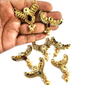 1 PIECE PACK' MANGALSUTRA STYLE GOLD POLISHED PENDANTS WITH FREE MATCHING EARRING