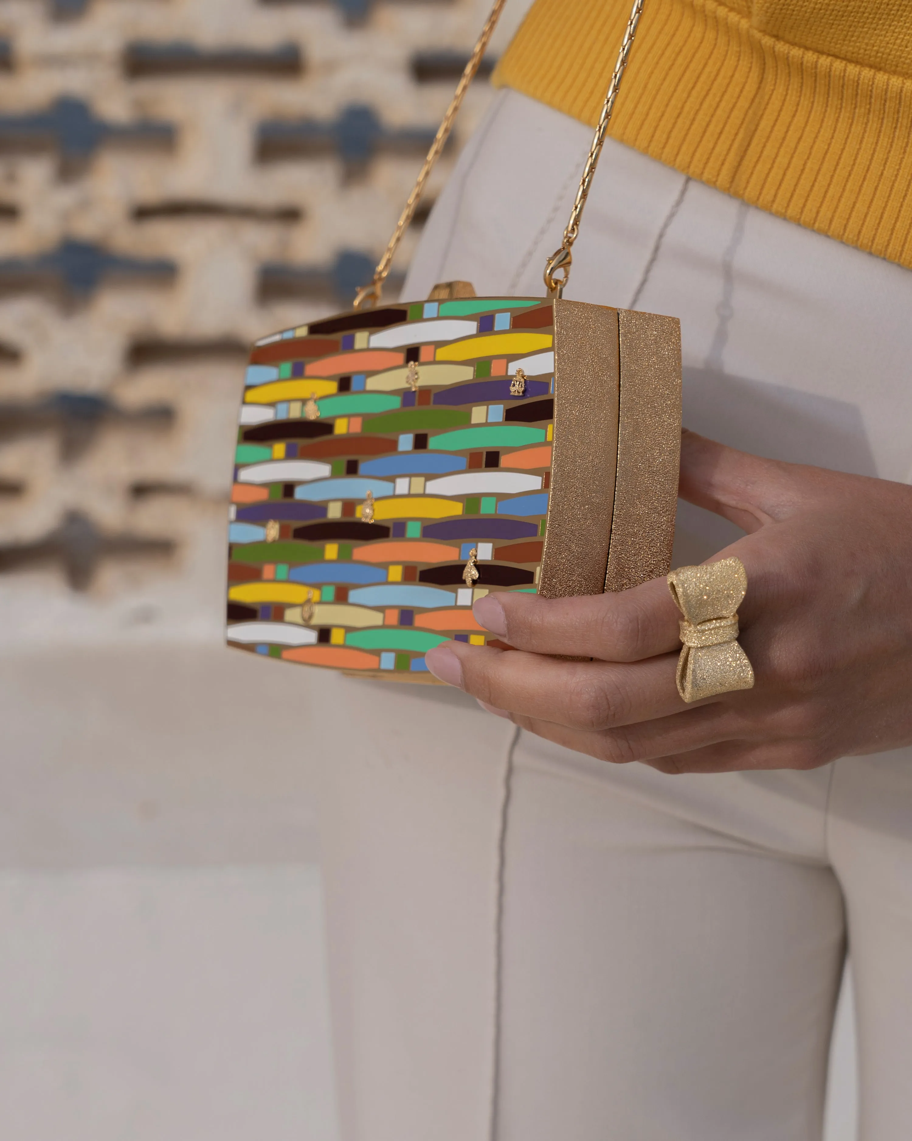 13BC x Carolina Bucci Woven Rainbow Clutch