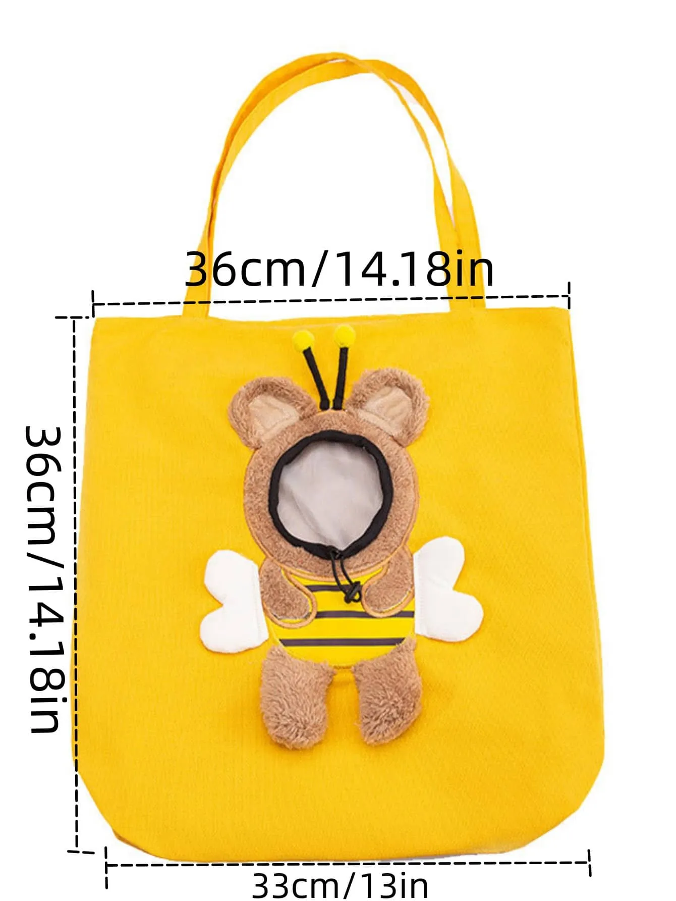 1pc Pet Carrier Bag For Small Dogs And Cats, Bee Shaped Design With Semi-open Top And Shoulder Strap(yellow)