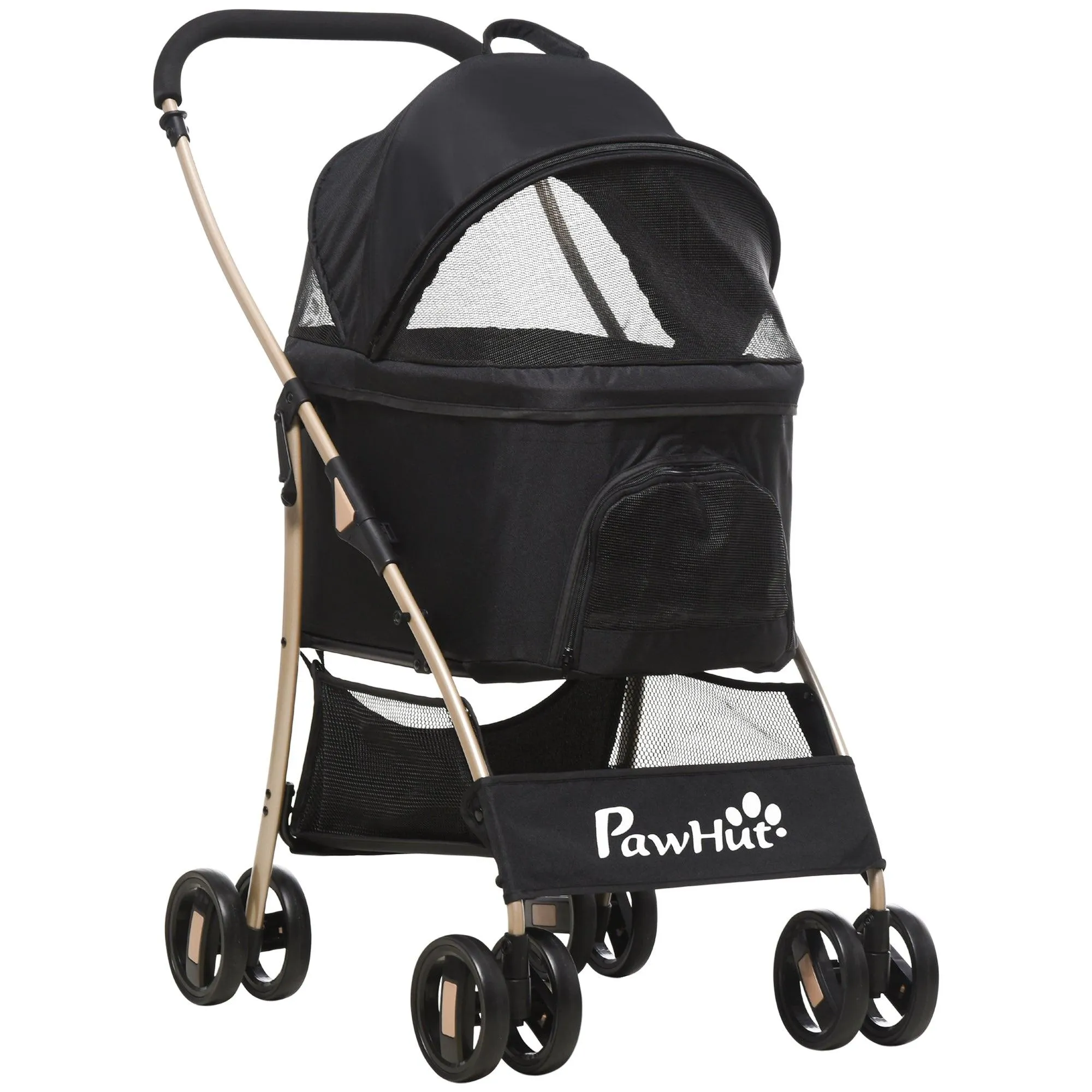 3-in-1 Cat Stroller - Carrier with Universal Wheel, Black