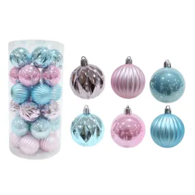 30pk Candyfloss Baubles (6cm)