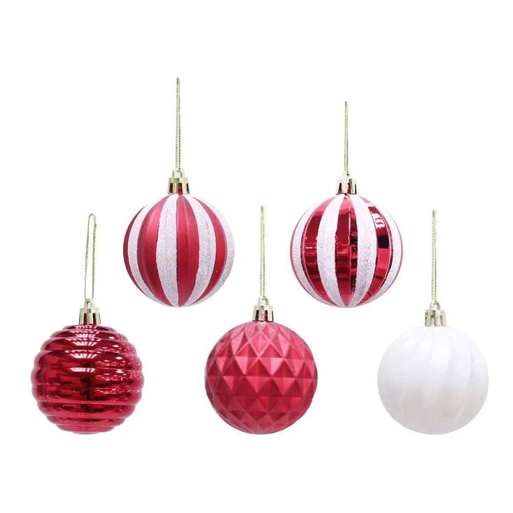 35pk Candy Cane Baubles (6cm)