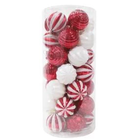 35pk Candy Cane Baubles (6cm)