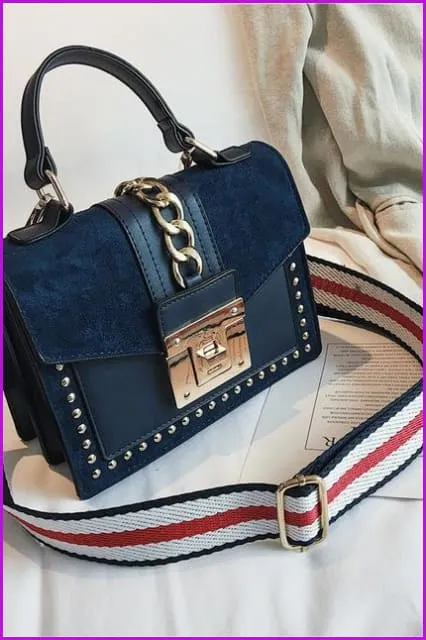 4 Colors Rivet Chain PU Lady Handbag/Cross Body Bag F105