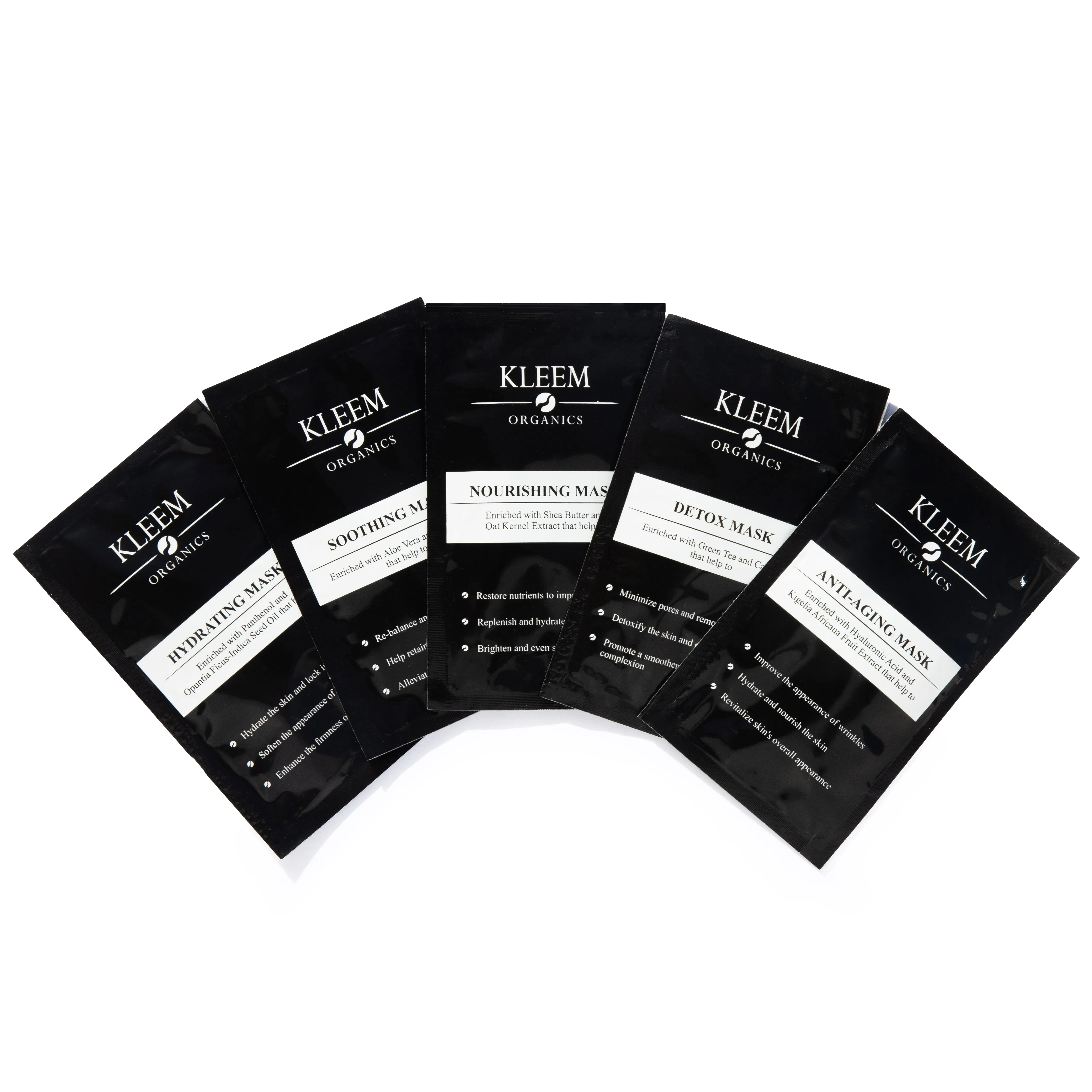 5 PACK FACE MASKS SET