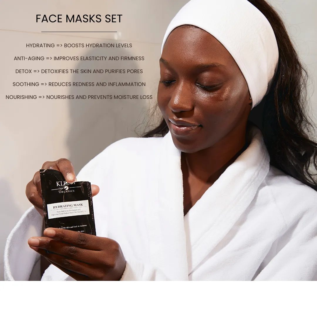 5 PACK FACE MASKS SET