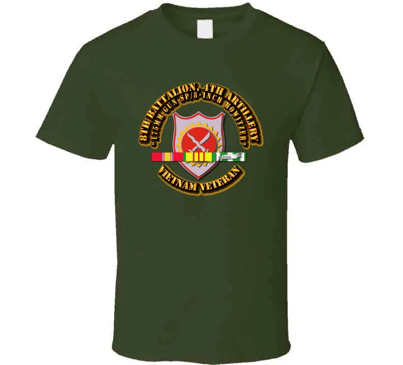 8th Battalion - 4th Artiller w SVC Ribbon T Shirt