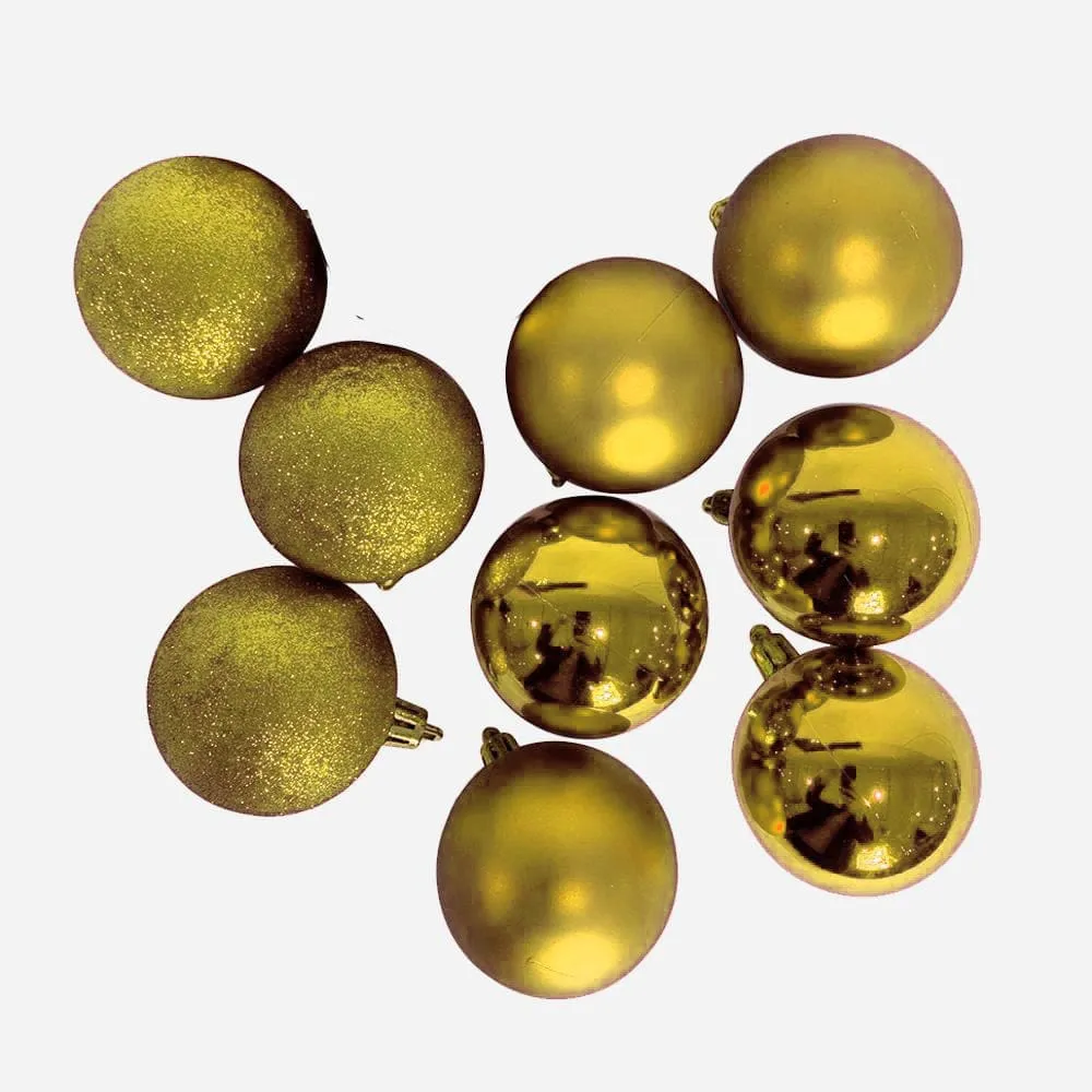 9pk Champagne Baubles (8cm)