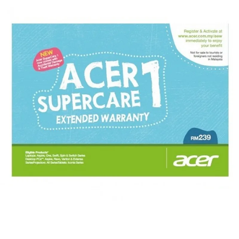 Acer SuperCare 1/SuperCare 2 On Site Extended Warranty