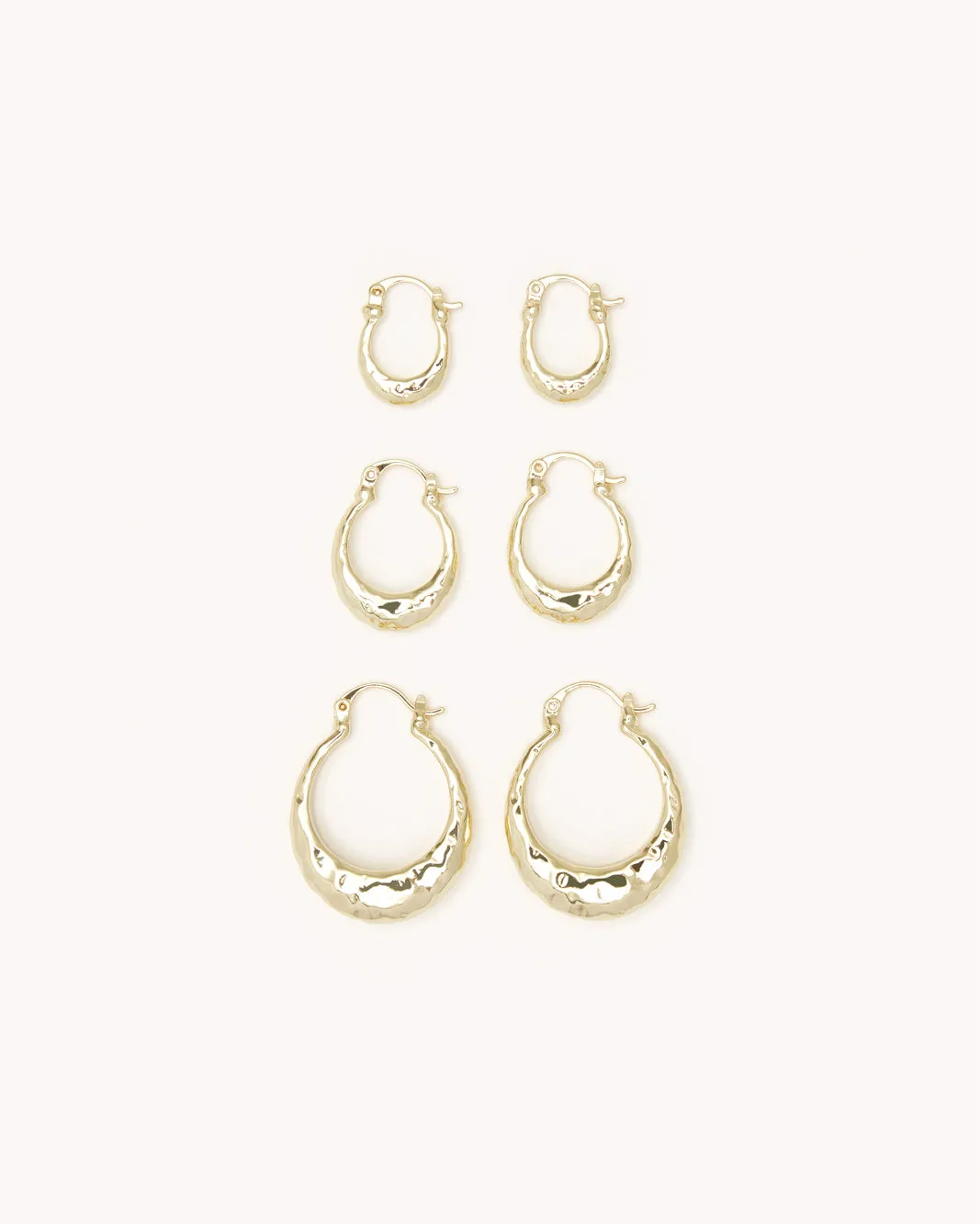 ADA EARRING 3 PACK - GOLD PLATED 18K