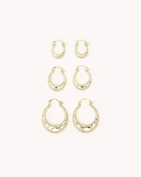 ADA EARRING 3 PACK - GOLD PLATED 18K