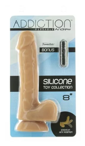 Addiction Andrew 8 Inch Bendable Dong | Realistic Caramel Silicone Dildo