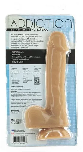 Addiction Andrew 8 Inch Bendable Dong | Realistic Caramel Silicone Dildo