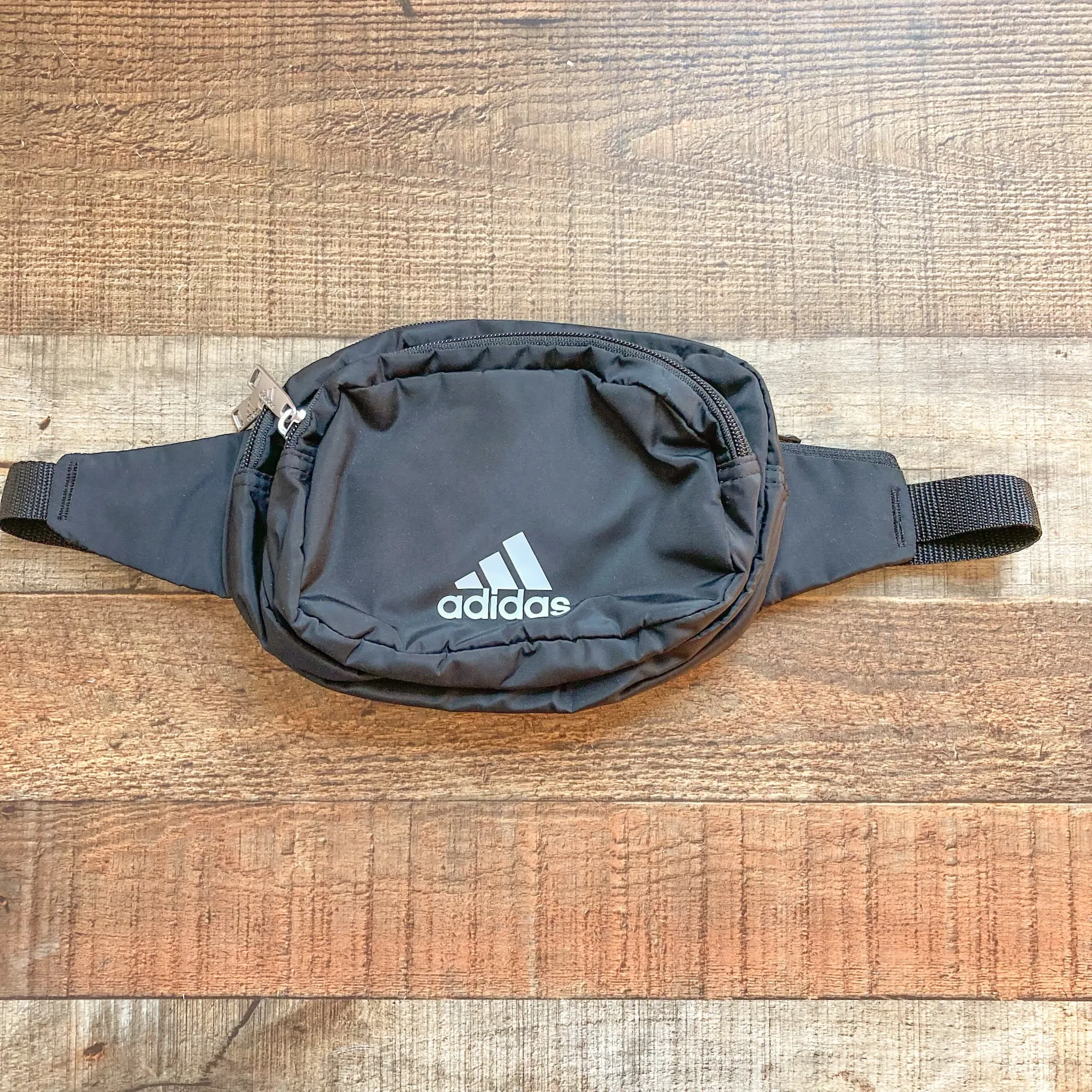 Adidas Black Double Pocket Logo Fanny Pack