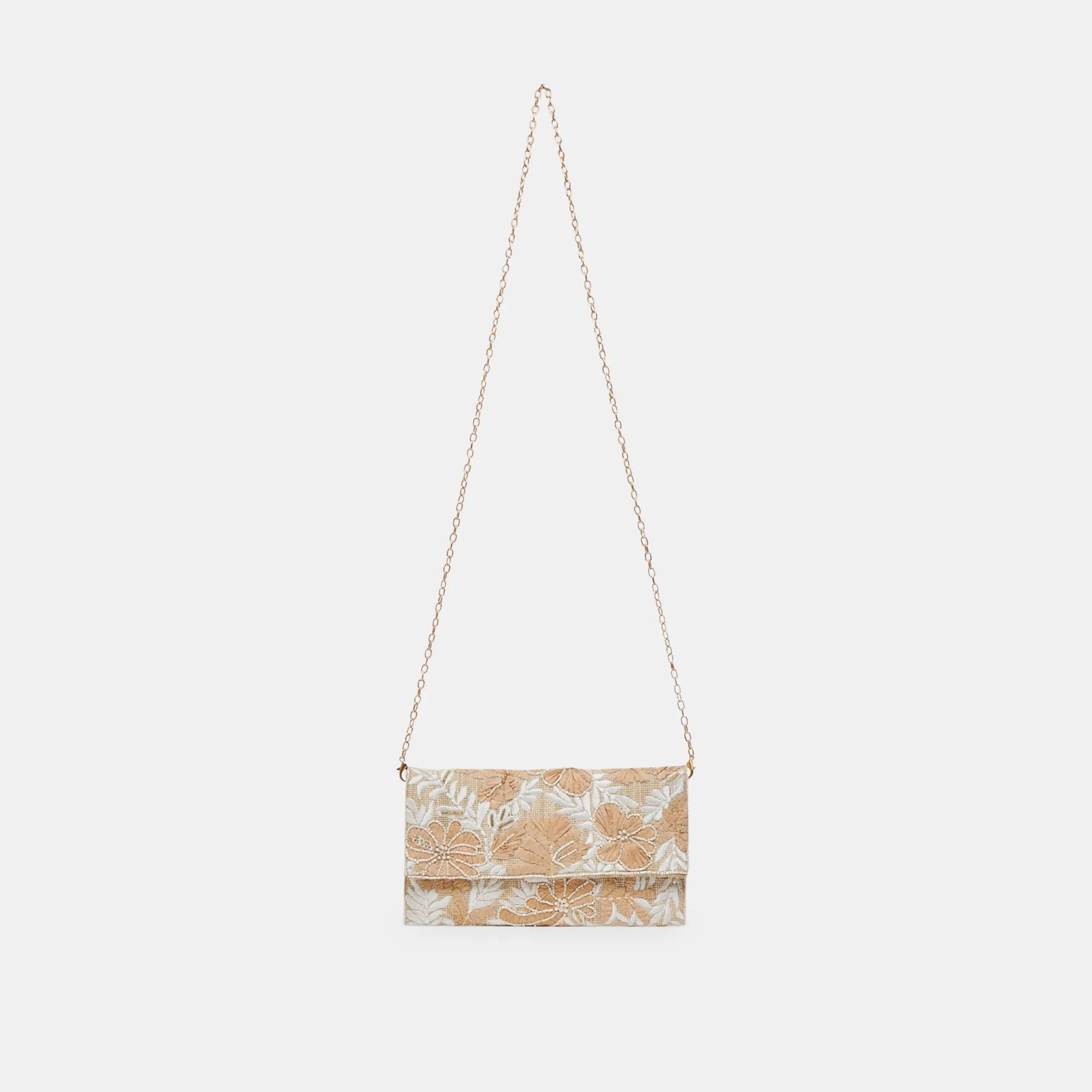 AMALFI CLUTCH NATURAL MULTI BEADED