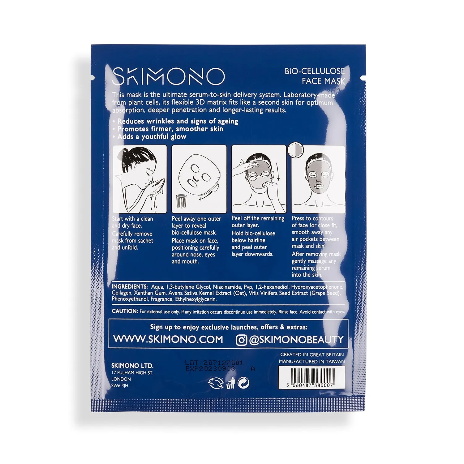 Anti-Ageing  Bio-cellulose Face Mask x4 Pack