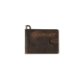 Ariat Bull Hide Brown Money Clip Wallet