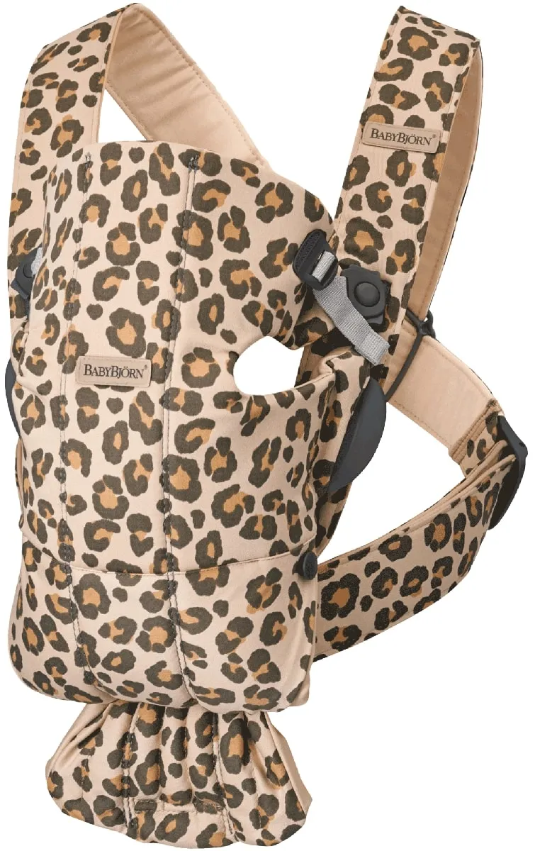 BabyBjörn Baby Carrier Mini Cotton, Beige Leopard