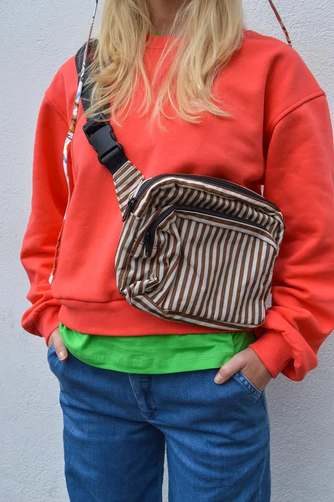 Baggu Brown Stripe Fanny Pack