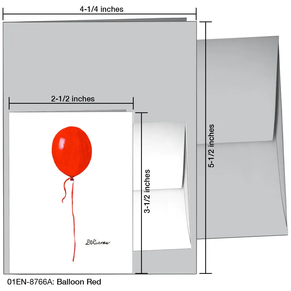 Balloon  Red, Greeting Card (8766A)