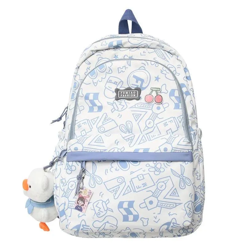 BCB208 Cool Backpack - Fashion Cartoon Print Laptop Bag