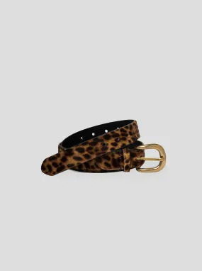 Belt in Leopard printed leather