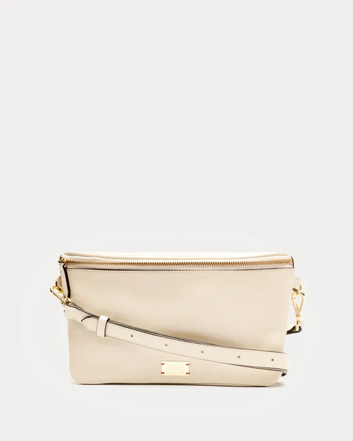 Billie Sling Crinkled Leather Leather Oyster