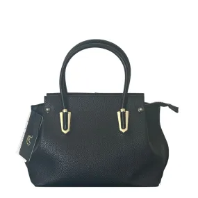 Black Boat Bag with Gold Detail