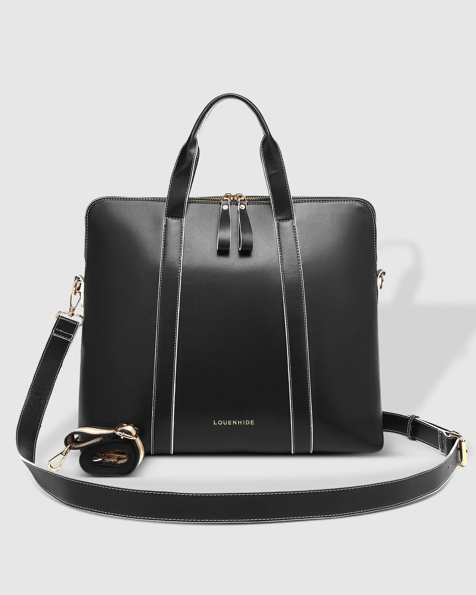 Black Contrast Trim Laptop Bag