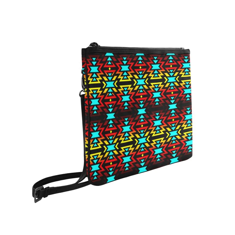 Black Fire and Sky II Slim Clutch Bag