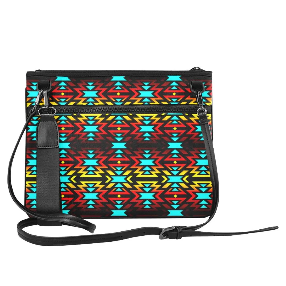 Black Fire and Sky II Slim Clutch Bag