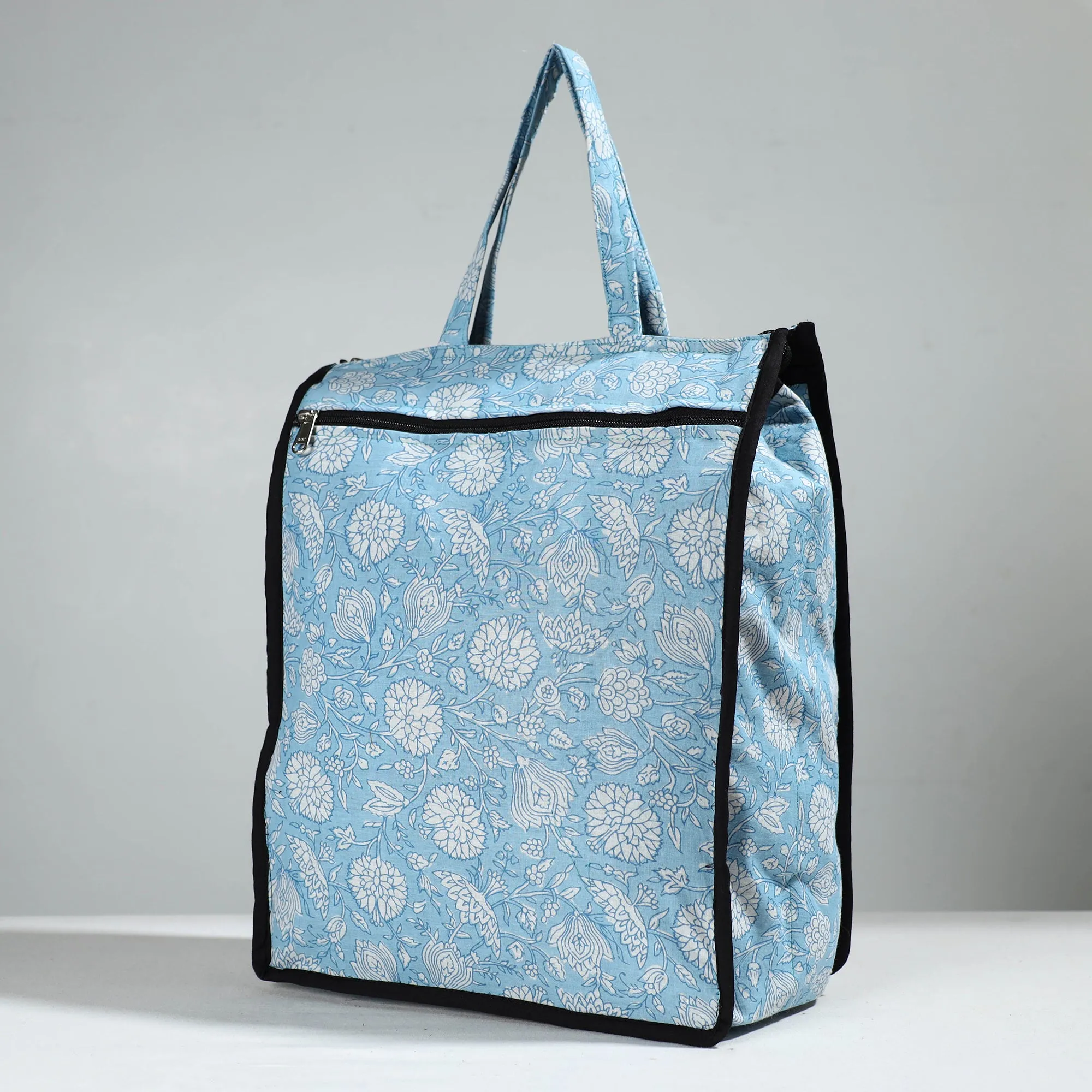 Blue - Handcrafted Cotton Shopping Bag 17