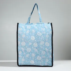 Blue - Handcrafted Cotton Shopping Bag 17