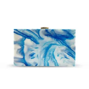 Blue Marble Acrylic Box Clutch