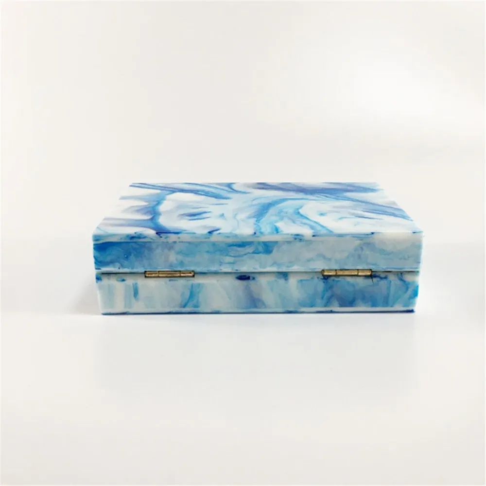 Blue Marble Acrylic Box Clutch