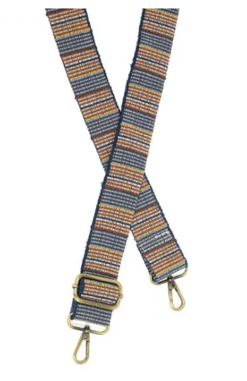 Blue Multi Stripe Purse Strap