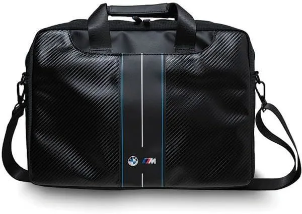 BMW Carbon & Blue Stripe Bag for 16" Laptop Black - BMCB15COMSCAKL