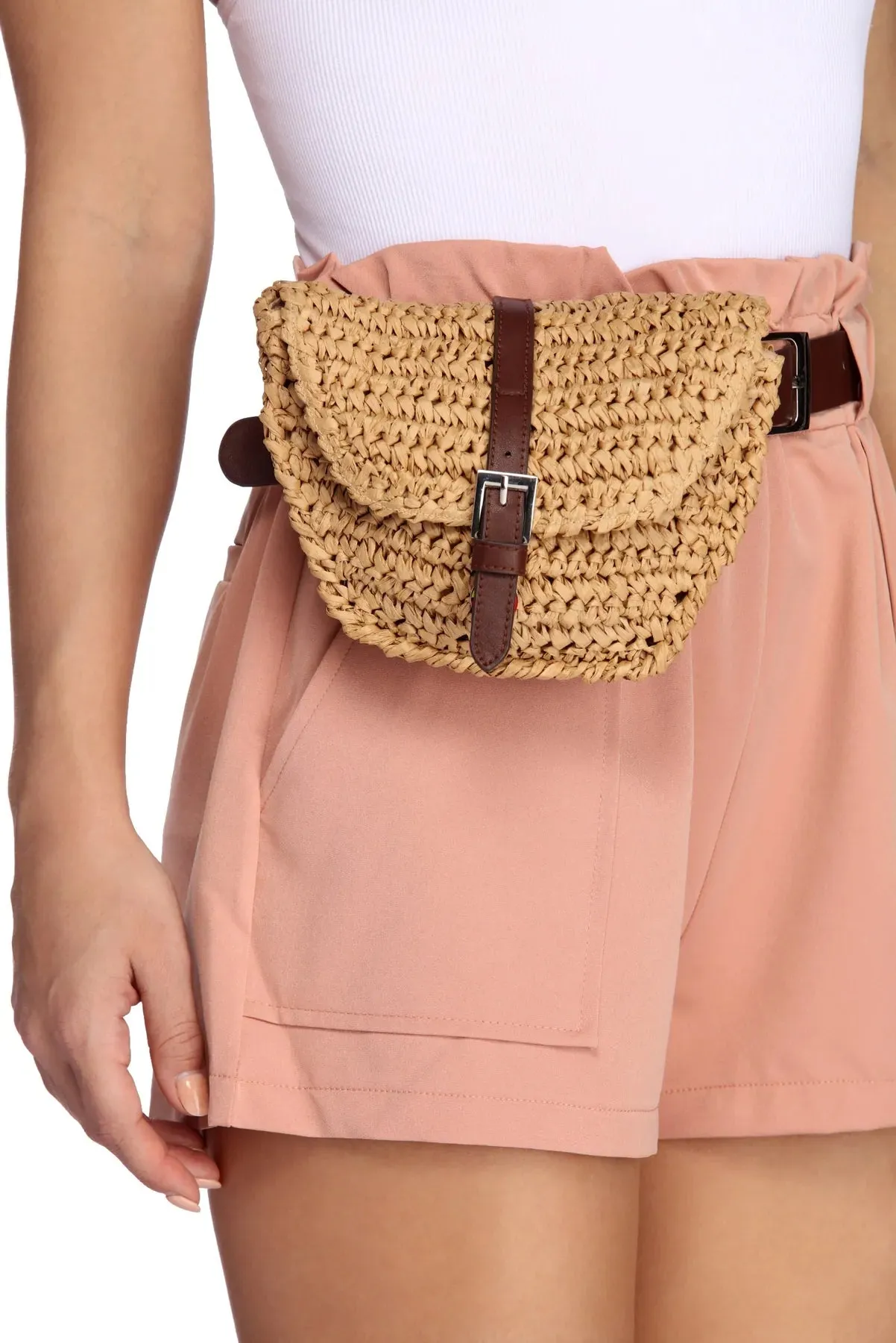 Boho Beauty Straw Fanny Pack Belt