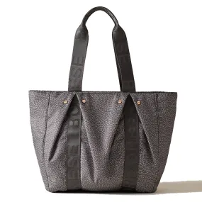 Borsa Donna Shopping BORBONESE linea Cloudette Medium in Tessuto Jet Op colore Clay Grey