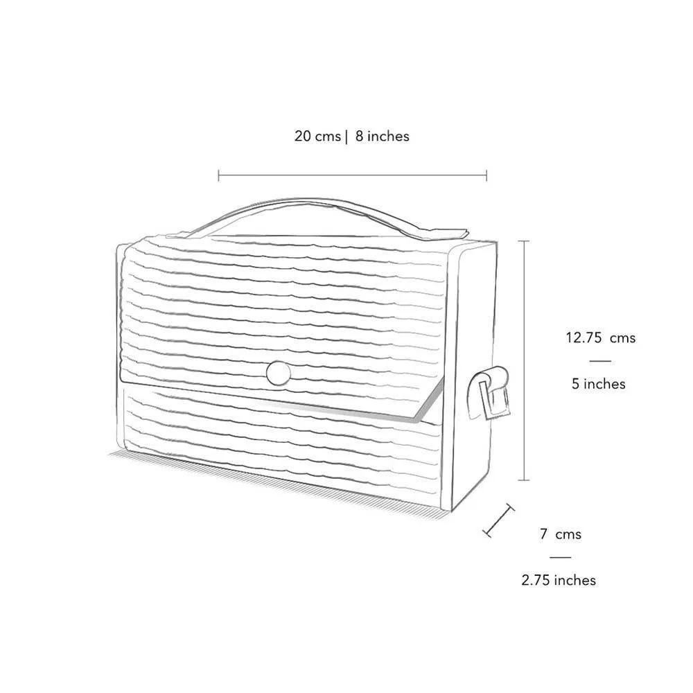 Box Sling Bag/Clutch Single Sleeve - Lines