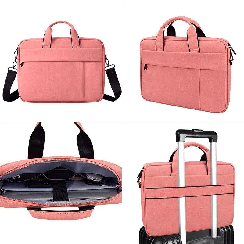 Brinch Waterproof Casual Business Side Zipper Designed Laptop Bag-Pink