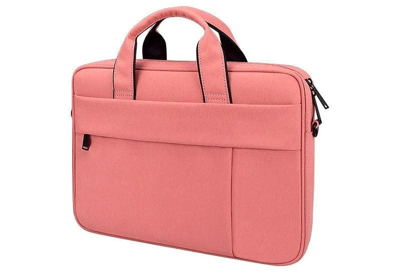 Brinch Waterproof Casual Business Side Zipper Designed Laptop Bag-Pink