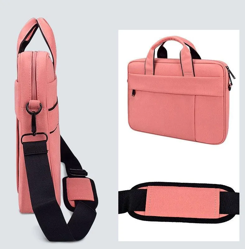 Brinch Waterproof Casual Business Side Zipper Designed Laptop Bag-Pink