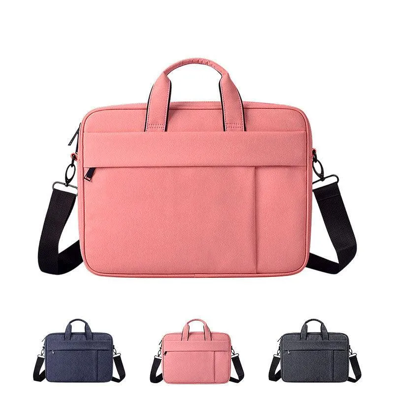 Brinch Waterproof Casual Business Side Zipper Designed Laptop Bag-Pink