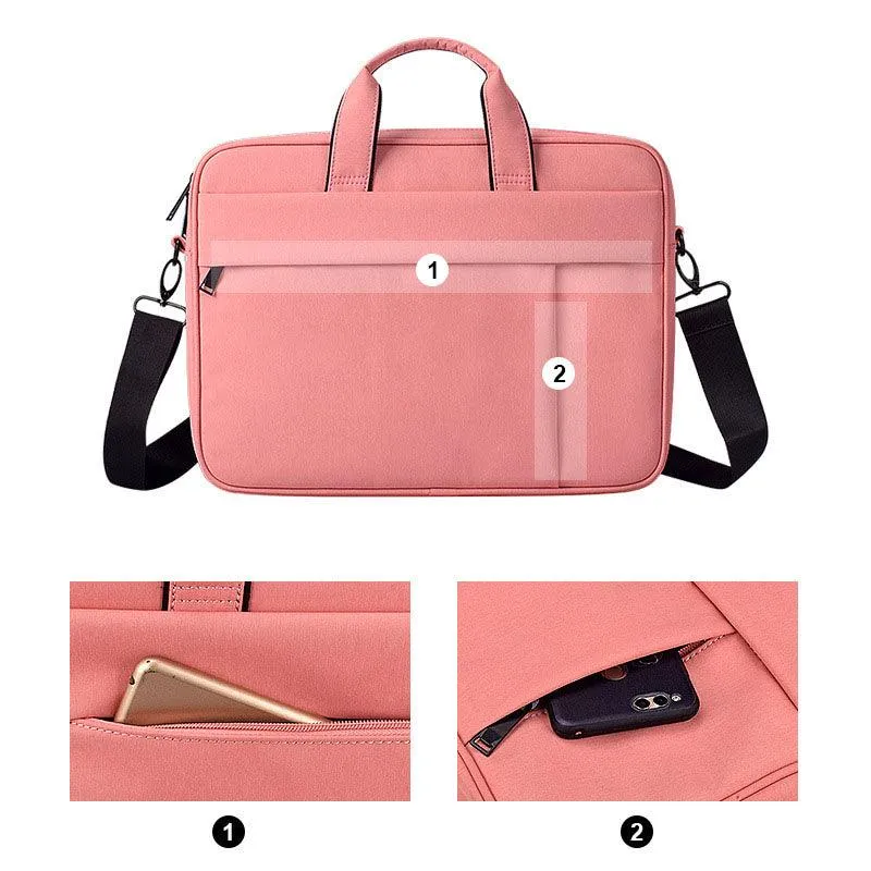 Brinch Waterproof Casual Business Side Zipper Designed Laptop Bag-Pink