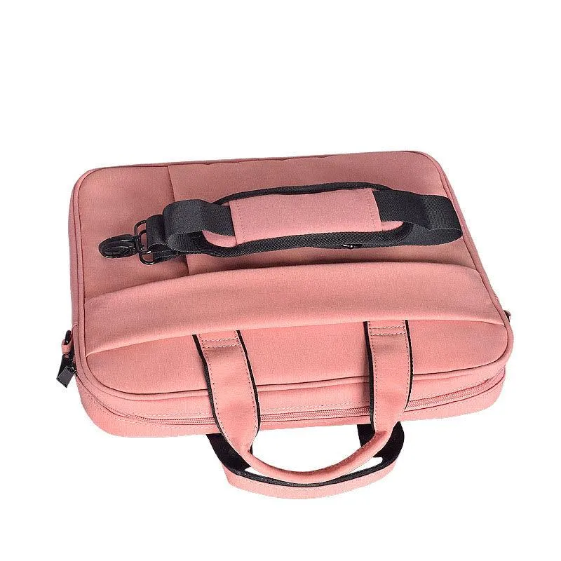 Brinch Waterproof Casual Business Side Zipper Designed Laptop Bag-Pink