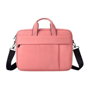 Brinch Waterproof Casual Business Side Zipper Designed Laptop Bag-Pink