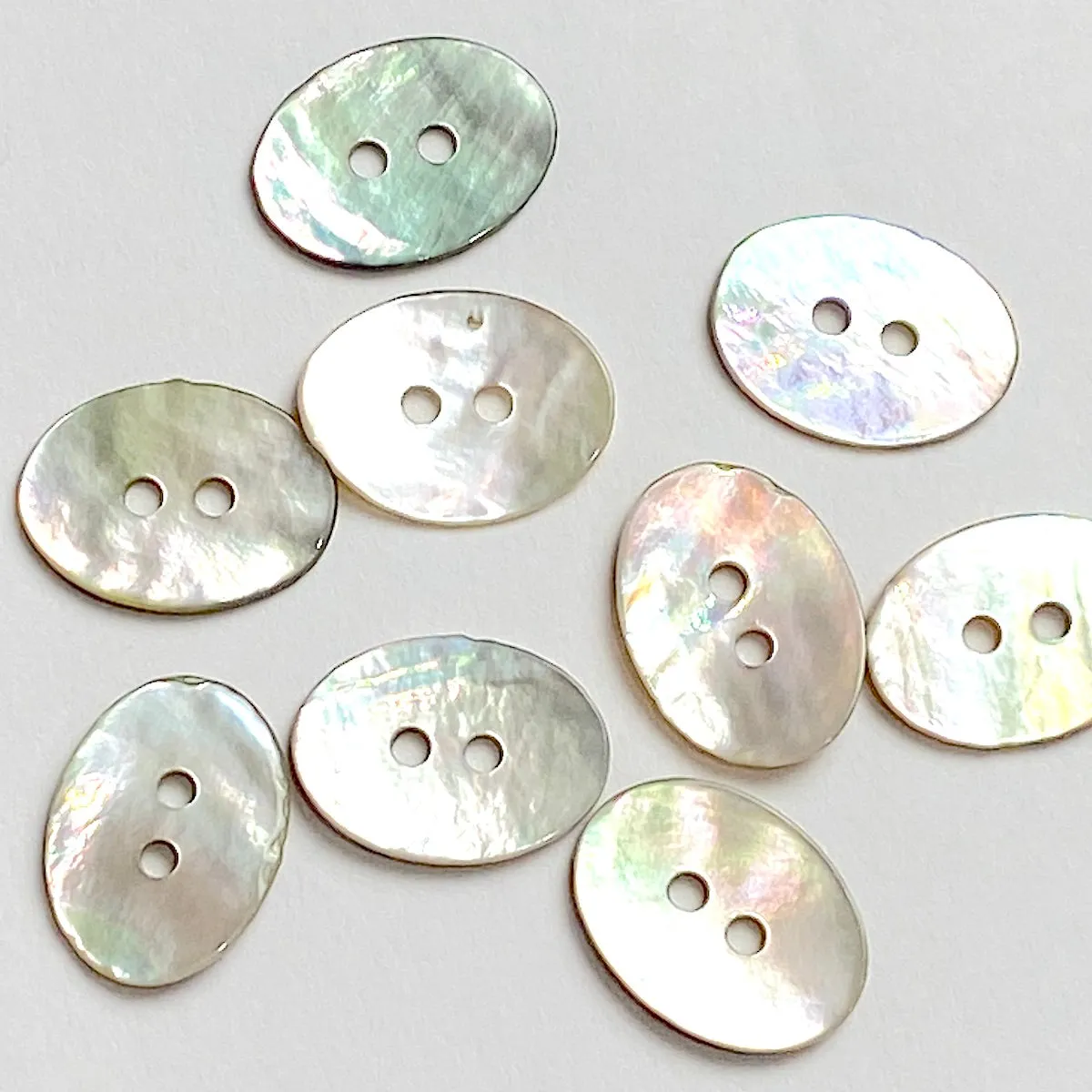 Bulk Bargain: Oval Moonrise Mother of Pearl 5/8" Iridescent Button 15mm, Pack of 100 #MUN527