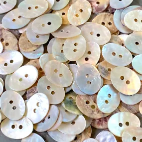 Bulk Bargain: Oval Moonrise Mother of Pearl 5/8" Iridescent Button 15mm, Pack of 100 #MUN527